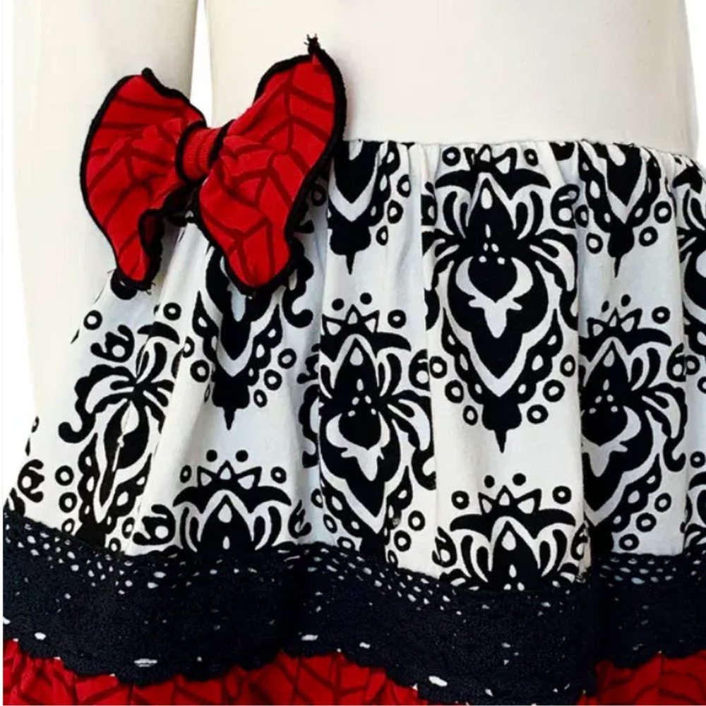 Damask & Polka Dot Ruffle Dress Set - Picture 6 of 9